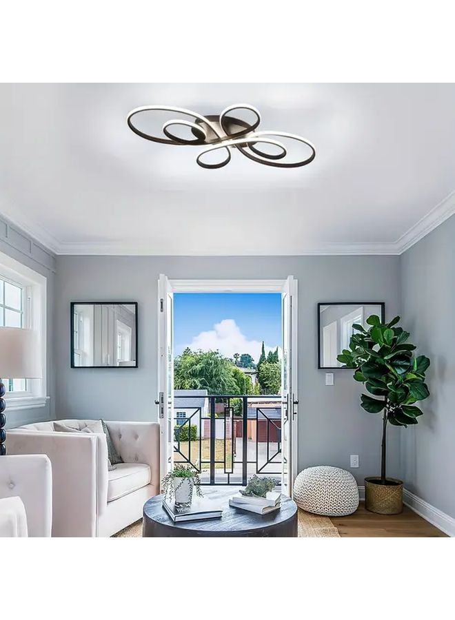 White Modern Dimmable LED Ceiling Light Chandelier For Living Room Bedroom Study - Image 3